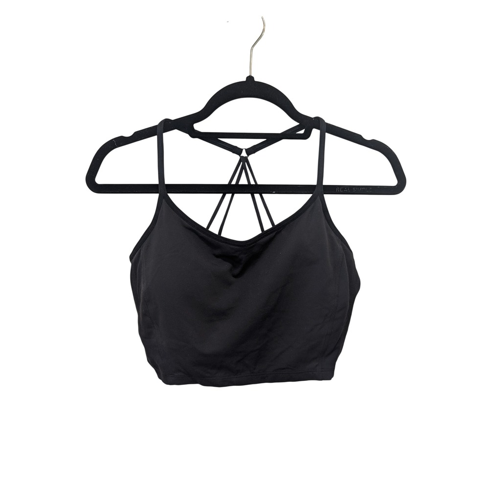 Athleta Beloved Bralette Black Strappy X-Back Yoga Crop Top 138668 Womens L NEW